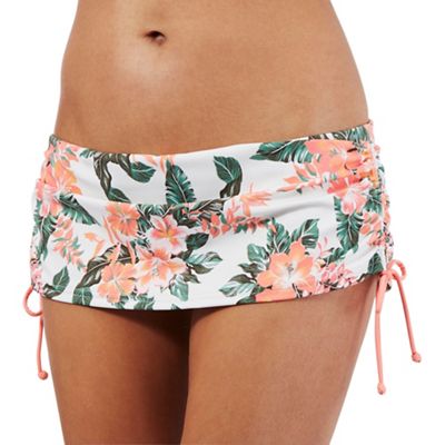 Mantaray Orange tropical print skirt bikini bottoms